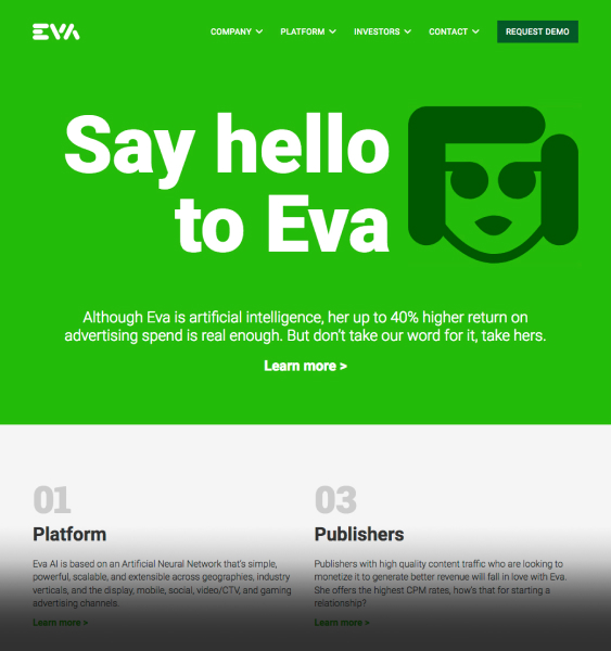 Eva - Website design by Filip Jansky