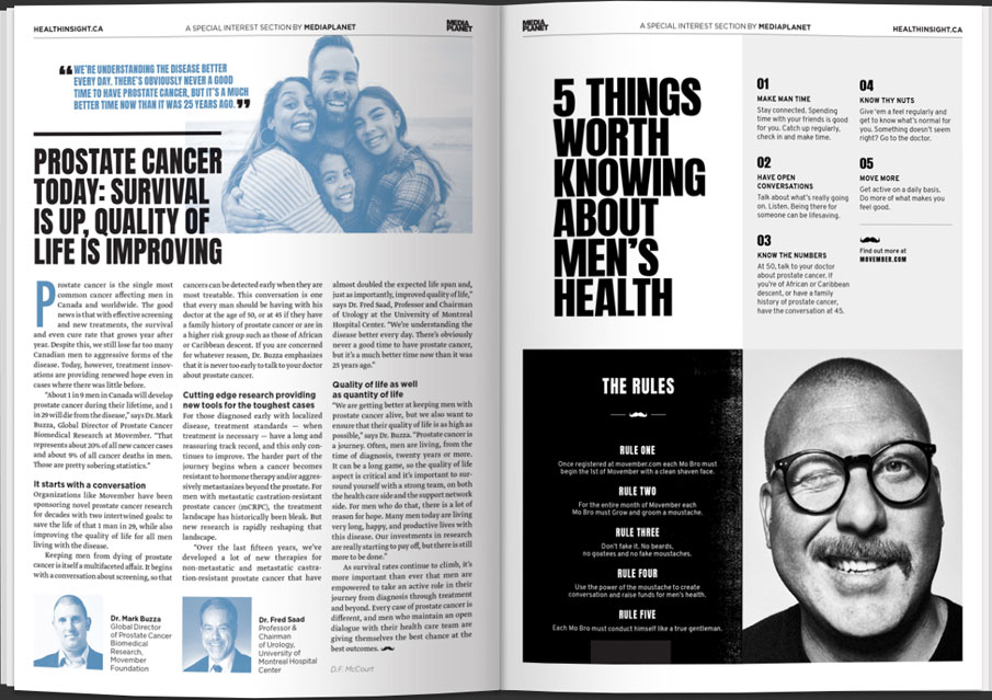 Movember's Postate Cancer awareness editorial campaign design by Filip Jansky