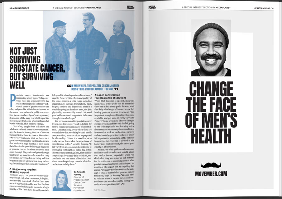 Movember's Postate Cancer awareness editorial campaign design by Filip Jansky