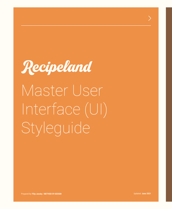 Recipeland - UI styleguide designed by Filip Jansky