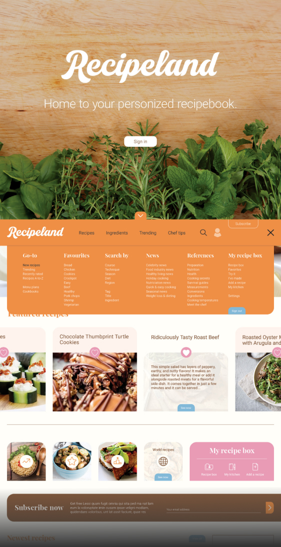 Recipeland - Website designed by Filip Jansky