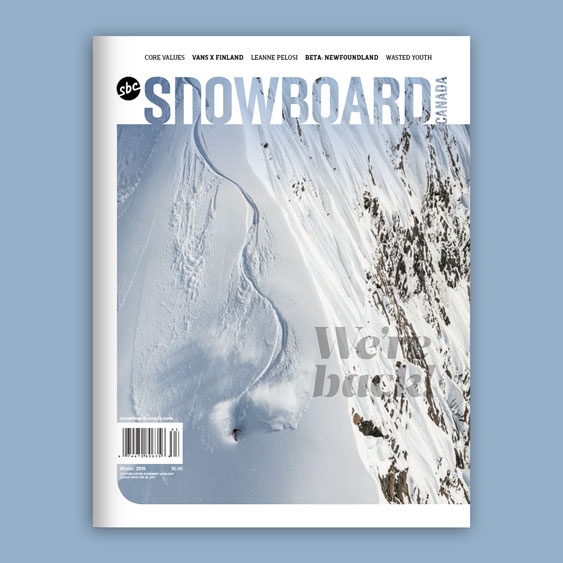 Snowboard Canada 24.1 magazine cover designed by Filip Jansky