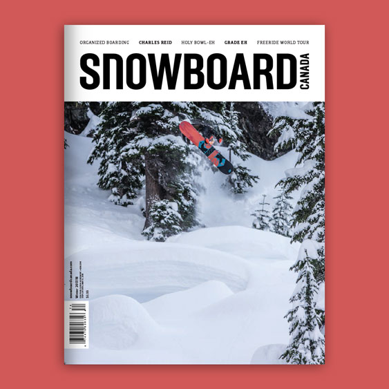 Snowboard Canada 25.1 magazine cover design by Filip Jansky