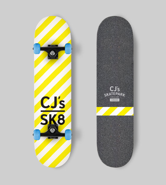 CJ's Skatepark skate deck design by Filip Jansky